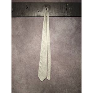 White silky washable polyester tie